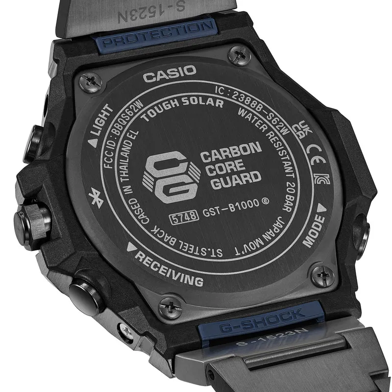 Casio GST-B1000BD-2AER G-Shock G-Steel Herren Armbanduhr Anthrazit • Tough Solar & Bluetooth • Ionenbeschichtetes Edelstahlgehäuse