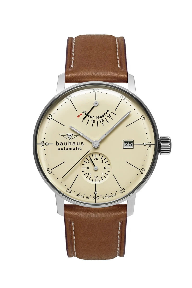 Bauhaus Dessau 2060-5 Herren Armbanduhr • Automatik mit Gangreserveanzeige • Made in Germany