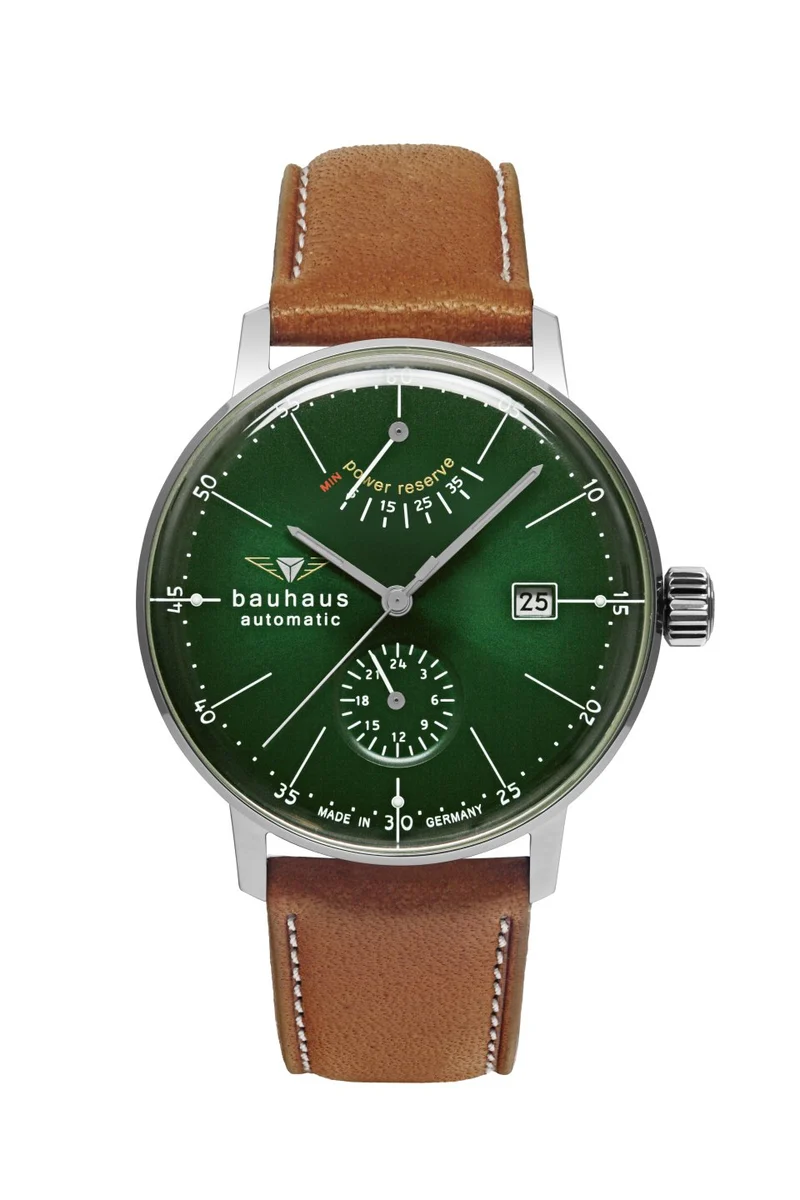 Bauhaus Dessau 2060-4 Herren Armbanduhr • Automatikwerk mit Gangreserveanzeige • Mineralglas K1