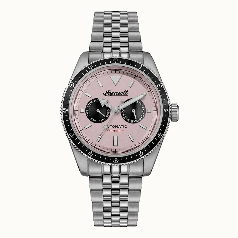 Ingersoll 1892 The Outlaw I17201 Herren Armbanduhr Rosa • Automatikwerk • Mineralglas