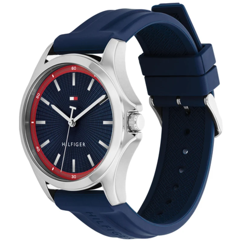 Tommy Hilfiger Bruce 1710738 Herren Armbanduhr Blau • Japanisches Quarzwerk • Silikonarmband
