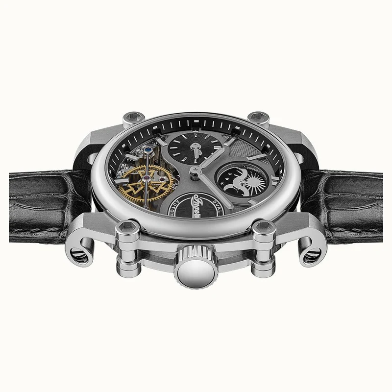 Ingersoll 1892 The Varsity I15402 Herren Armbanduhr Grau • Automatikwerk • Skelett-Zifferblatt mit Mond-/Sonnenphase