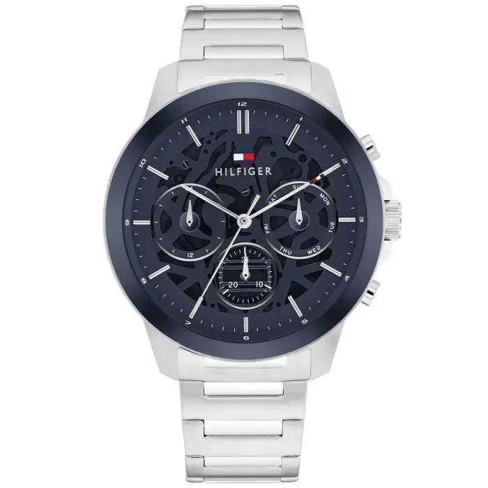 Tommy Hilfiger Henry 1710684 Herren Armbanduhr Blau • Chronograph • Mineralglas