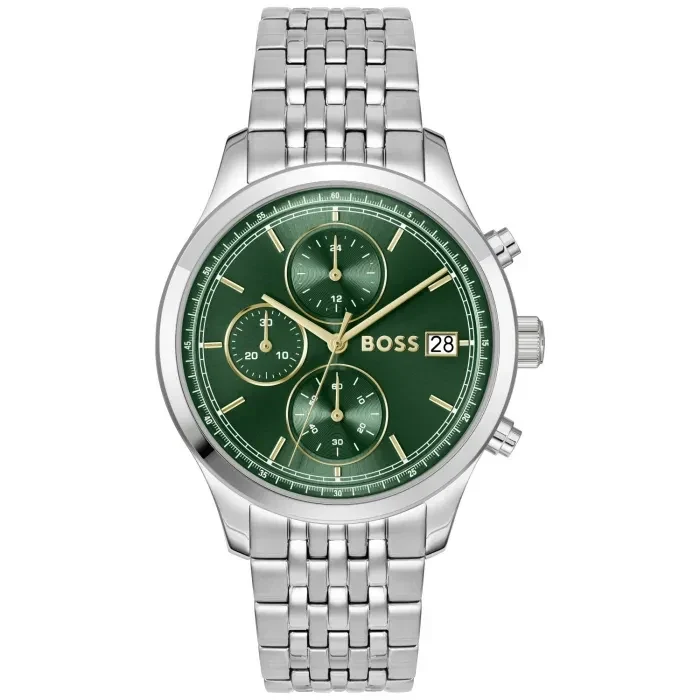 BOSS Stratus 1514330 Herren Armbanduhr Grün • Mineralglas • Edelstahlarmband