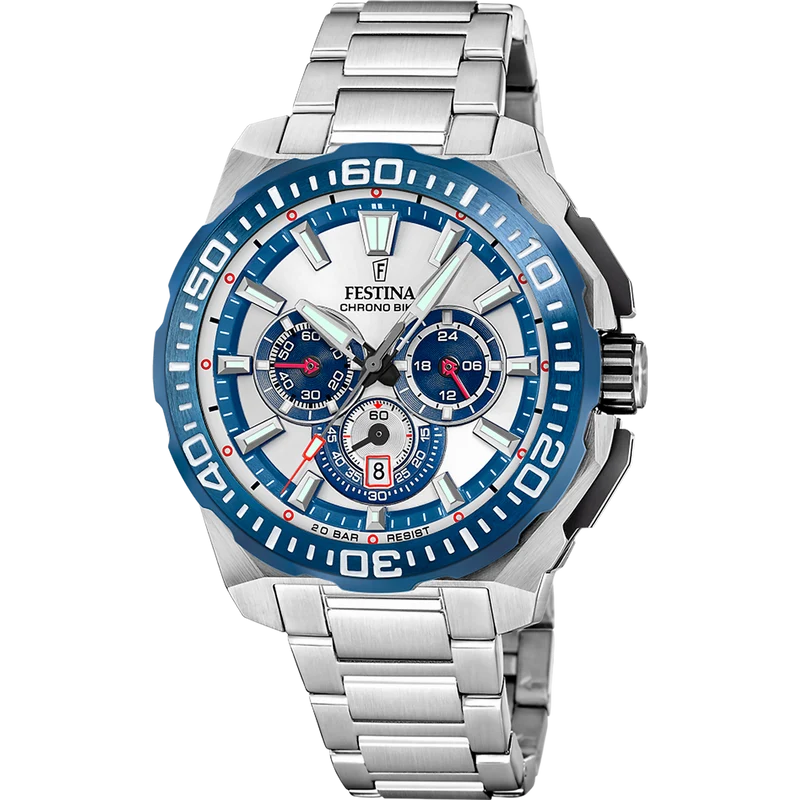 Festina Chrono Bike F20724/1 Herren Armbanduhr Silber • Chronograph • 20 ATM Wasserdicht
