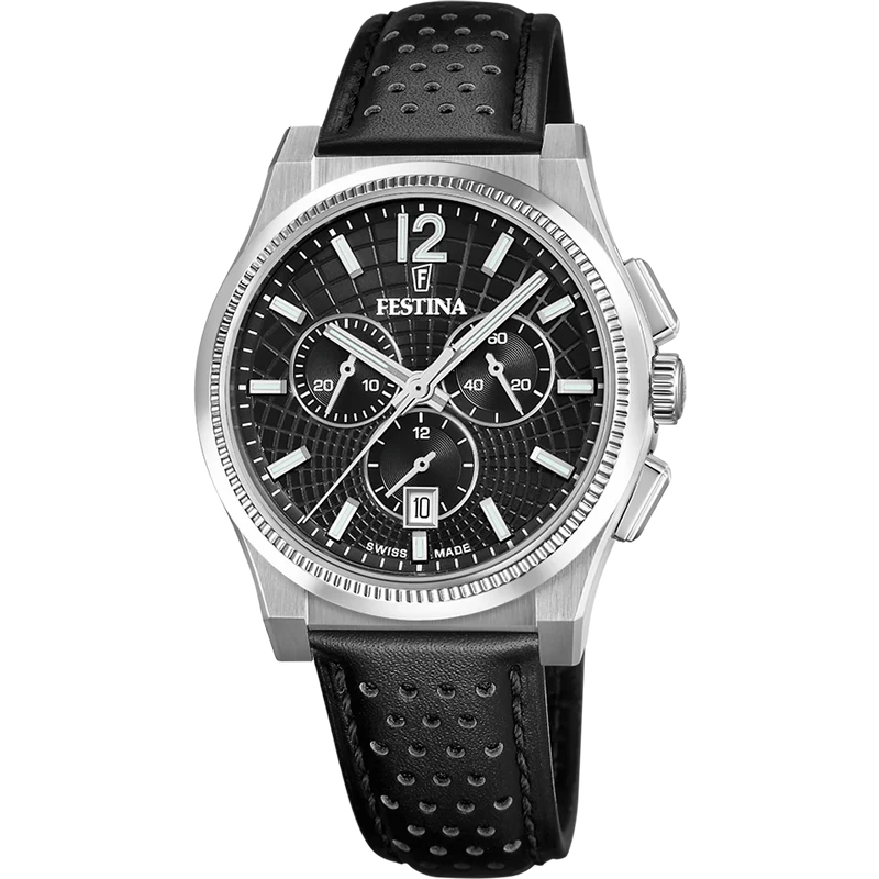 Festina Rivé F20060/4 Herren Armbanduhr Schwarz • Automatikwerk Swiss Made • Saphirglas