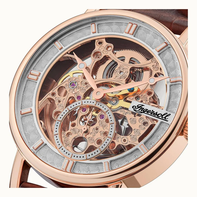 Ingersoll 1892 The Herald I00401B Herren Armbanduhr Roségold • Skelettwerk • Automatikwerk