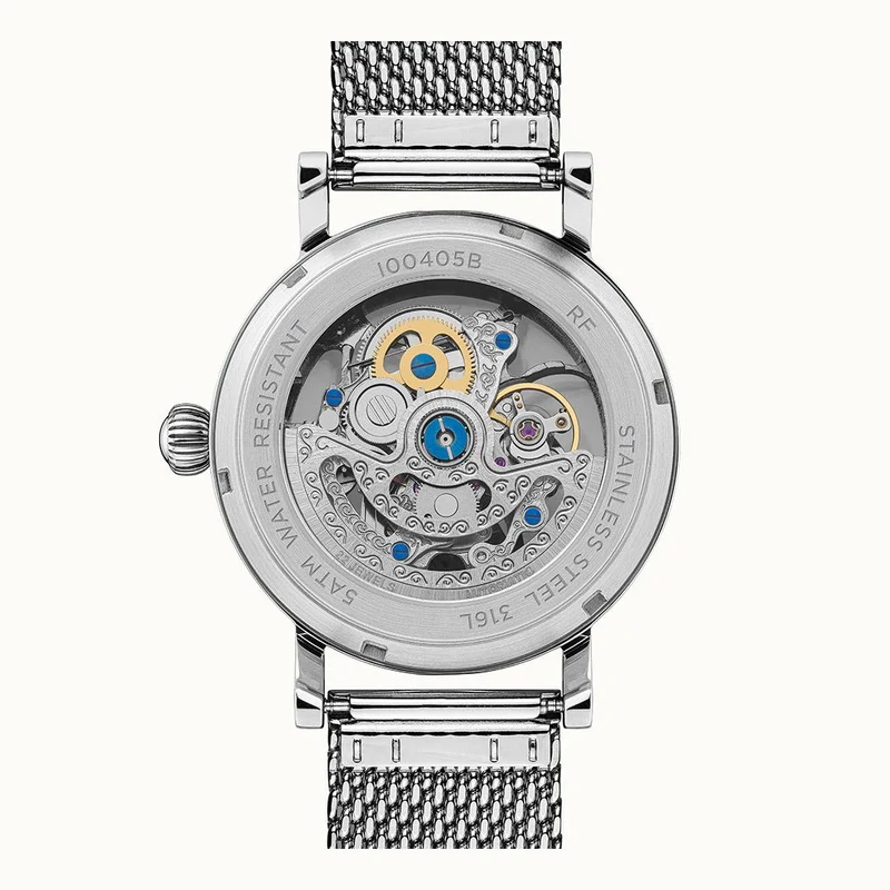 Ingersoll 1892 The Herald I00405B Herren Armbanduhr Silber • Skelettiertes Automatikwerk • Mineralglas