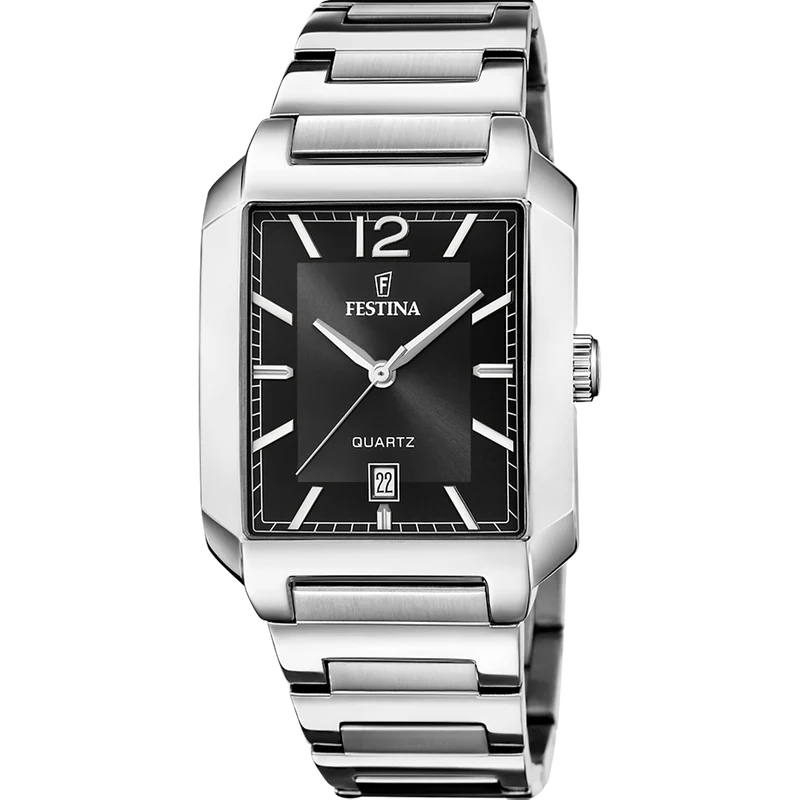 Festina On The Square F20677/4 Herren Armbanduhr Schwarz • Miyota Quarzwerk • Mineralglas