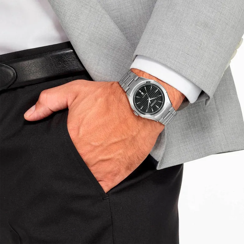 Citizen Classic AW1750-85E Herren Armbanduhr Schwarz • Eco-Drive Solar • Mineralglas