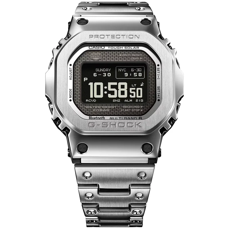 Casio G-Shock GMW-BZ5000D-1ER Herren Armbanduhr Silber • Tough Solar & Bluetooth • Full-Metal G-SHOCK