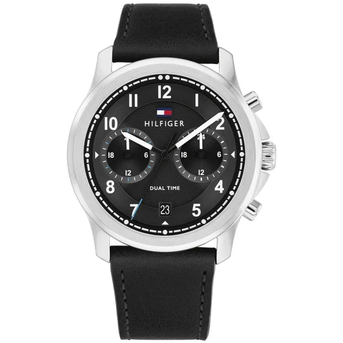 Tommy Hilfiger Wesley 1710624 Herren Armbanduhr Schwarz • Multifunktions-Zifferblatt • Mineralglasscheibe
