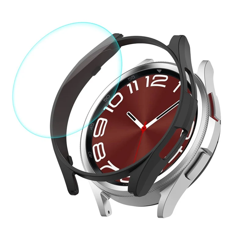 Unglaublich Modisch Samsung Galaxy Watch 6 Classic (43mm) Hülle mit Displayschutz in Glas und Plastik