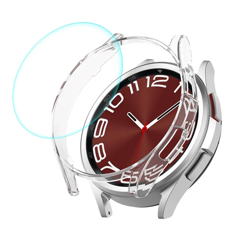 Unglaublich Modisch Samsung Galaxy Watch 6 Classic (43mm) Hülle mit Displayschutz in Glas und Plastik