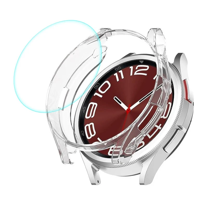 Mega Schön Samsung Galaxy Watch 6 Classic (43mm) Hülle mit Displayschutz in Glas und Plastik