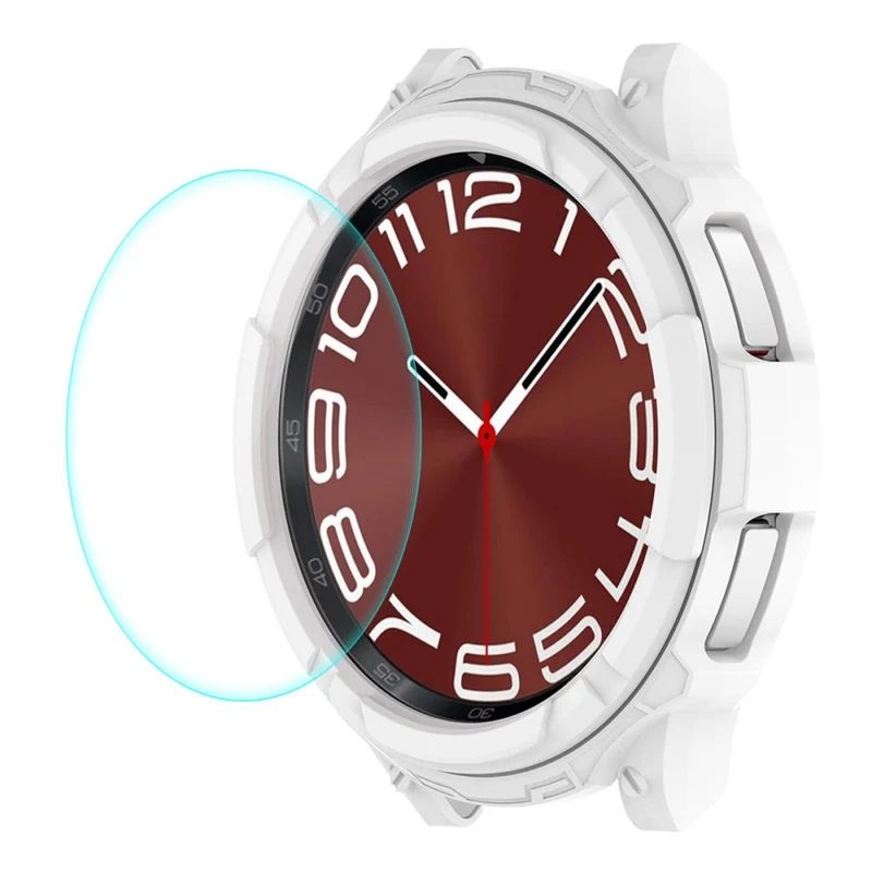 Unglaublich Schön Samsung Galaxy Watch 6 Classic (47mm) Hülle mit Displayschutz in Glas und Plastik