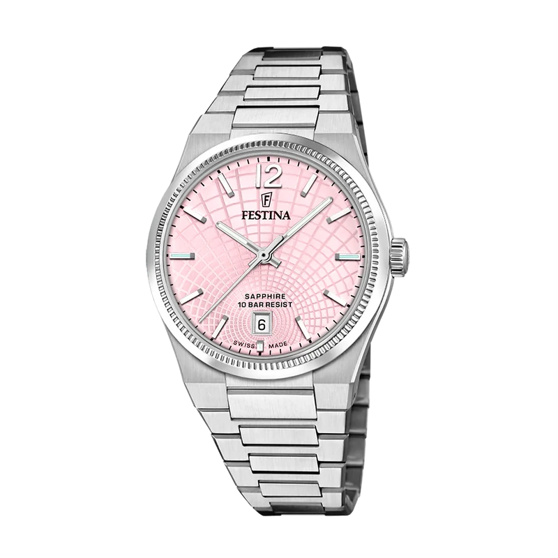 Festina Rivé F20052/3 Damen Armbanduhr Rosa • Saphirglas • Swiss Made Automatik