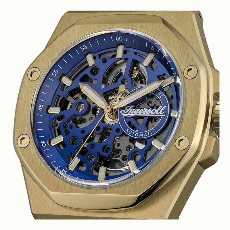 Ingersoll 1892 The Faller I17602 Herren Armbanduhr Blau • Automatikwerk • Mineralglas