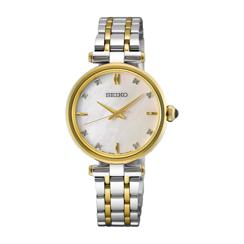 Seiko HGH007P1 Damen Armbanduhr Zweifarbig • Saphirglas • Perlmutt-Zifferblatt mit Diamanten