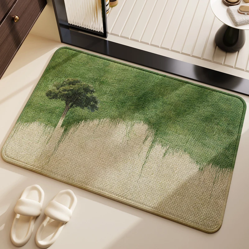 Badezimmerteppich mit Berglandschaft für Badezimmerdekoration