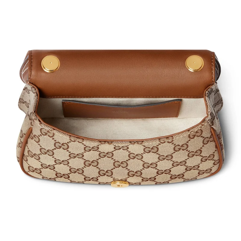 Gucci Schultertasche Damen Blondie Mini Beige/Dunkelbraun 815700-HAAKG-9755