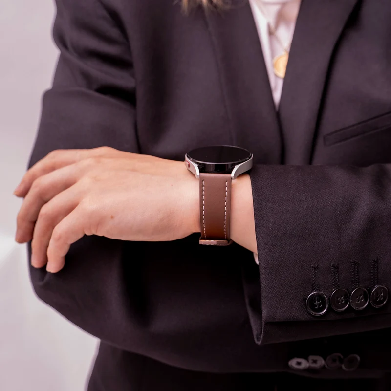 Zenwatch Venice Pro Lederarmband 'One Push' (Dunkelbraun)