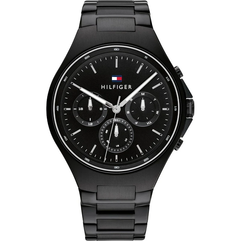 Tommy Hilfiger Justin 1792055 Herren Armbanduhr Schwarz • Multifunktionswerk • Mineralglas