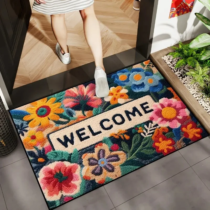 Florale Küchenteppichmatte