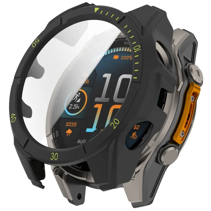Süß Garmin Fenix 8 Solar 51mm Hülle mit Displayschutz in Glas und Silikon