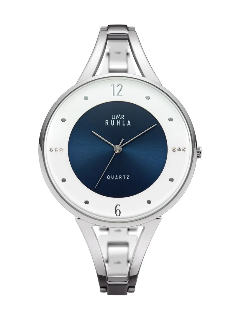 UMR Ruhla RUHLA-Style RS21115 Damen Armbanduhr Weiß-Blau • Miyota Quarzwerk • Swarowski-Steinchen
