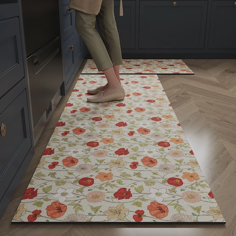 Florales Design Küchen Komfortmatte
