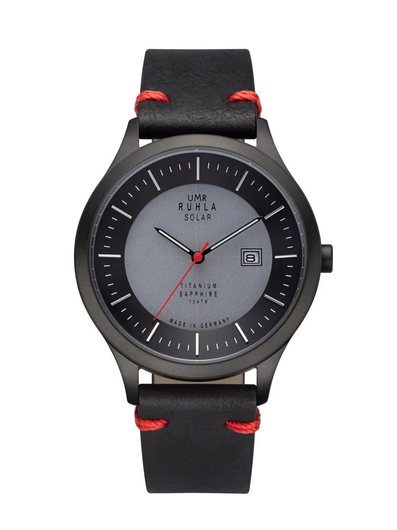 UMR Ruhla RUHLA-Solar RSO95952 Armbanduhr Schwarz • Solaruhrwerk Epson VS37 • Saphirglas