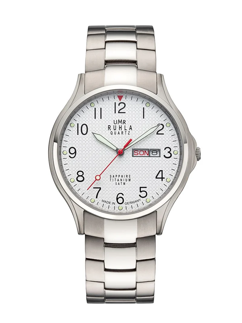 UMR Ruhla RUHLA-Classic RCL90408 Herrenuhr Silber • Saphirglas • Titan-Gehäuse und -Armband