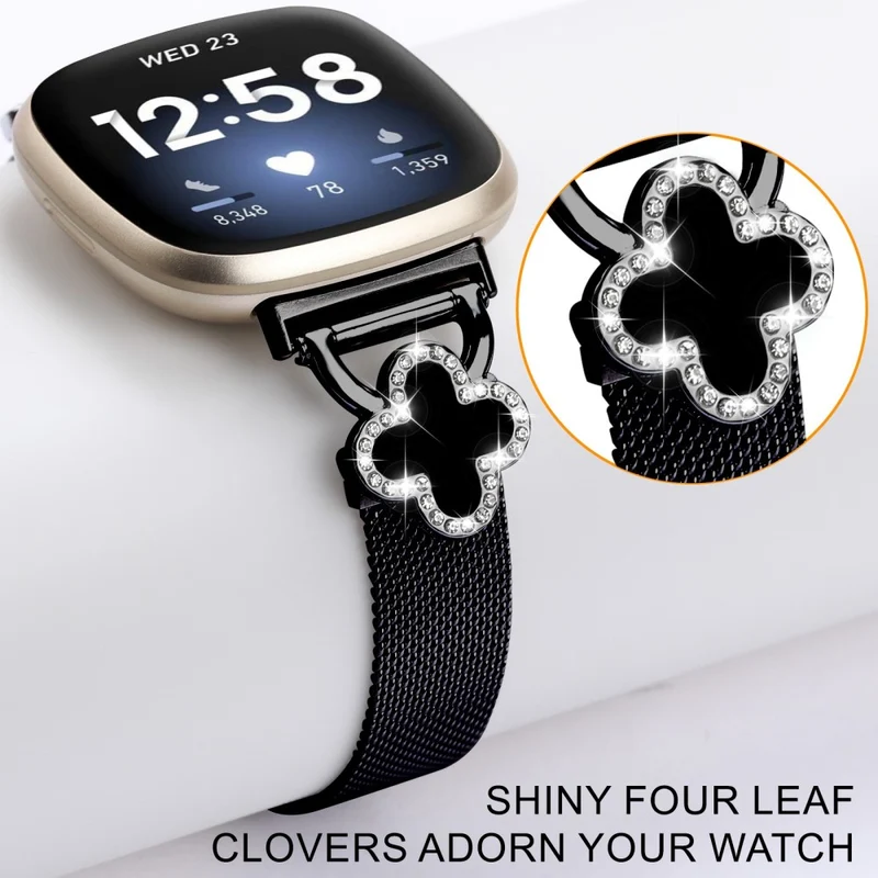 Super Angenehm Fitbit Versa 4 / Fitbit Sense 2 Metall Universell Armband