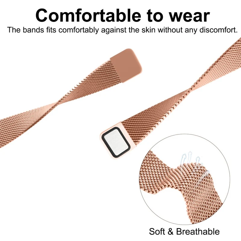 Super Angenehm Fitbit Versa 4 / Fitbit Sense 2 Metall Universell Armband