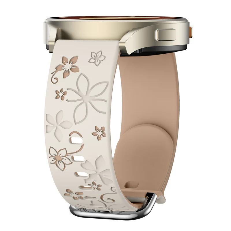 Zenwatch Venice Pro 2 Flower Silikonarmband (Polarstern/Beige)