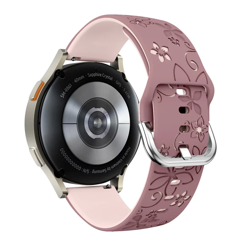 Zenwatch Venice Pro Flower Silikonarmband (Rauchiges Lila/ Hellrosa)