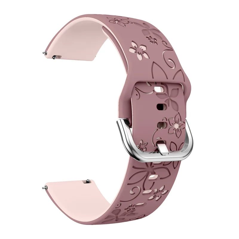 Zenwatch Venice Pro Flower Silikonarmband (Rauchiges Lila/ Hellrosa)