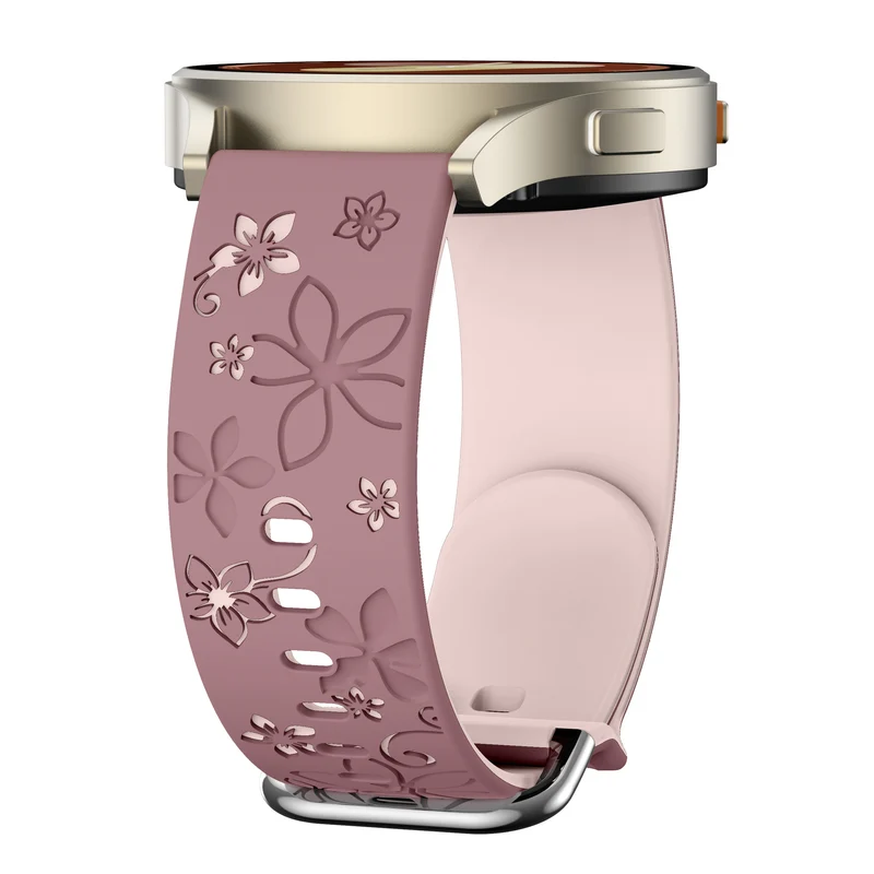 Zenwatch Venice Pro Flower Silikonarmband (Rauchiges Lila/ Hellrosa)