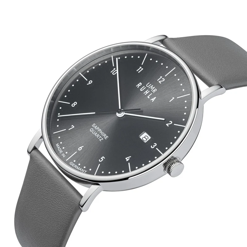 UMR Ruhla RUHLA-Classic RCL30445 Herren Armbanduhr Grau • Saphirglas • Ronda 705 Quarzwerk