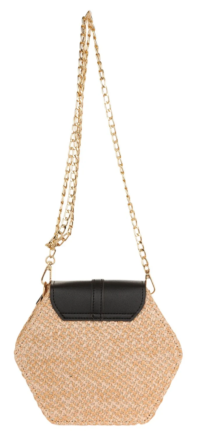 House of Louisa Damen Umhängetasche schwarz/beige LOU1006-BK
