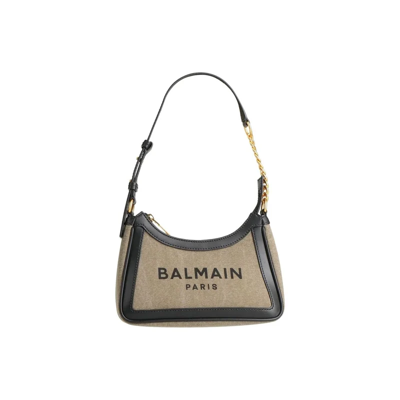 Balmain Schultertasche Damen B Army Schwarz und Olive FN6BT743TCPY_UBK