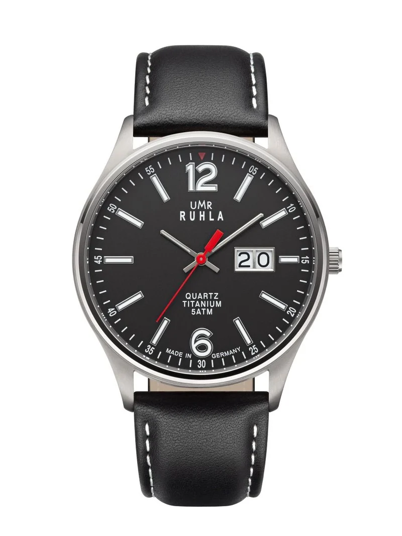 UMR Ruhla RUHLA-Classic RCL17077 Herren Armbanduhr Schwarz • Saphirglas • Titangehäuse