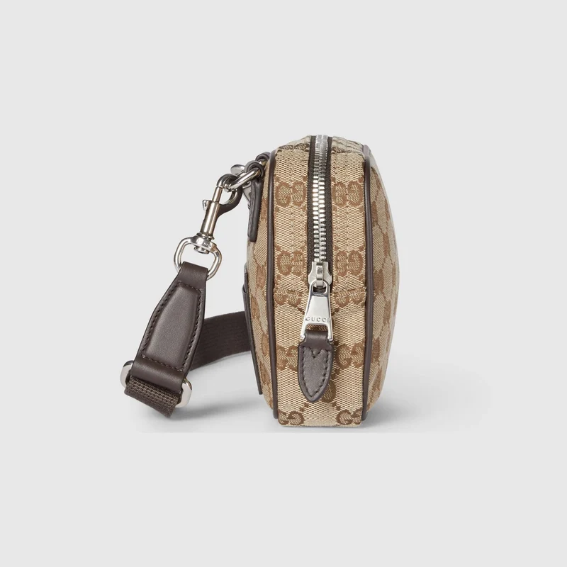 Gucci Herren Tasche Small Messenger Bag GG Monogramm Beige Braun 834268FAEON9750
