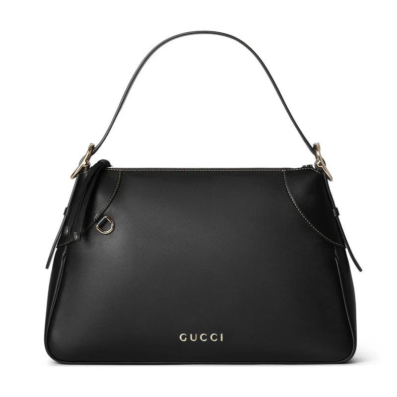 Gucci Handtasche Damen GG Emblem Medium Shoulder Bag Schwarz 815217-AAEC2-1000