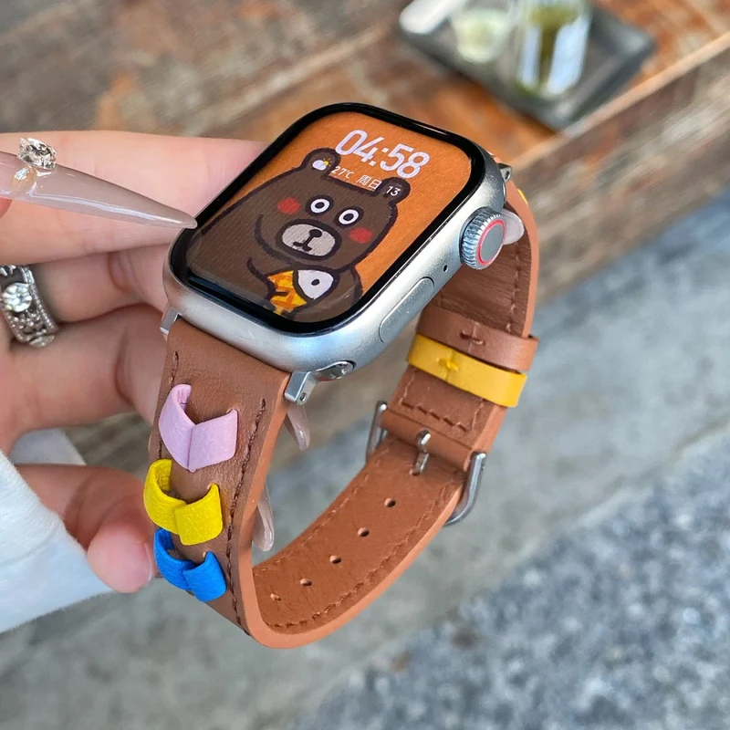 Bemerkenswert Komfortabel Apple Smartwatch Echtes Leder Universell Armband