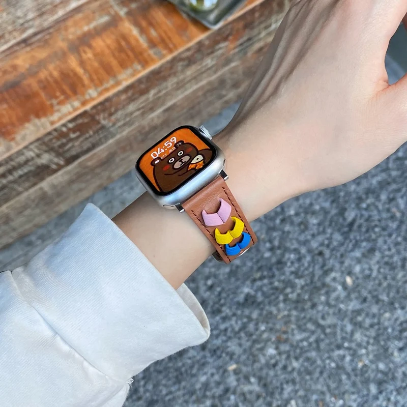 Bemerkenswert Komfortabel Apple Smartwatch Echtes Leder Universell Armband