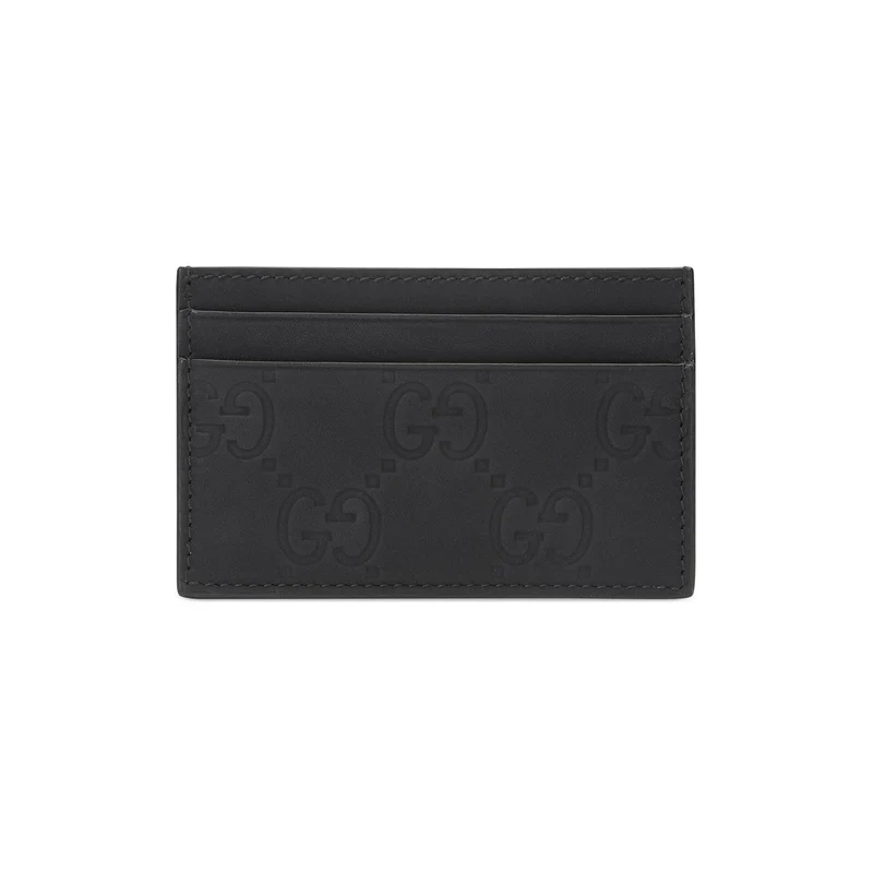 Gucci Geldbörse Unisex Rubberized Leather Small Wallet Schwarz 771315 AAC0L 1000