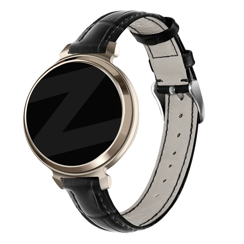 Bandz Zenwatch Lily Gebürstetes Lederarmband Krokodil (Schwarz)