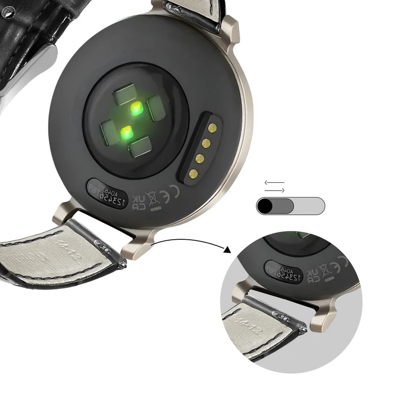 Bandz Zenwatch Lily Gebürstetes Lederarmband Krokodil (Schwarz)
